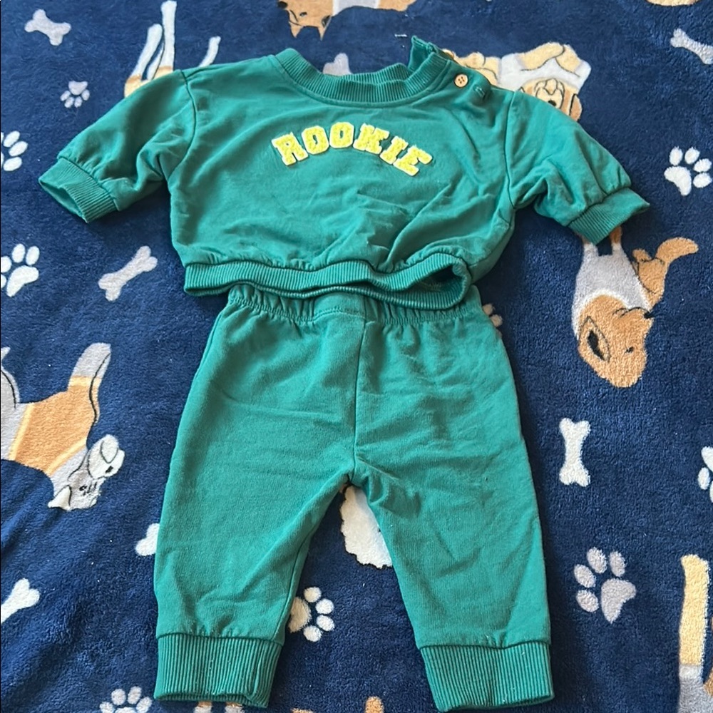 Cat & Jack Green 'Rookie' Kids Matching Set